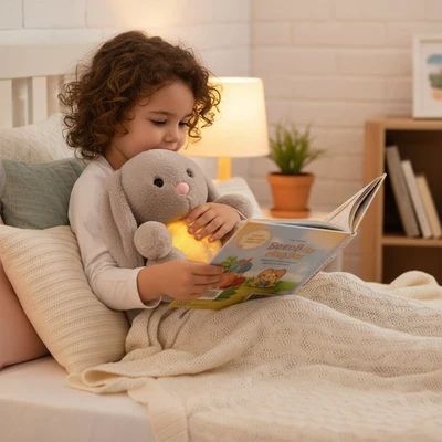 Plush Bunny Stuffed Animal Breathing Light Feature - Image 1